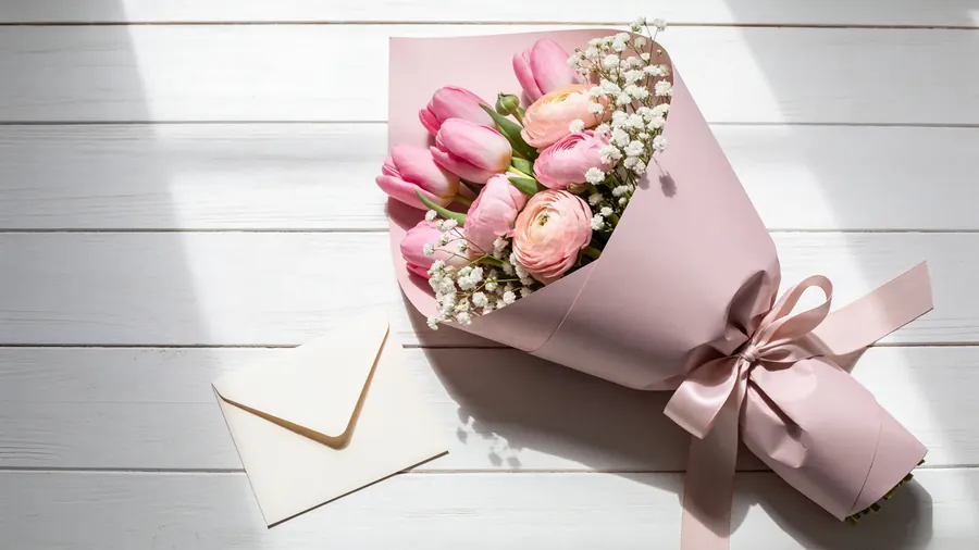 Muttertag in Pastell mit Tulpen und Ranunkeln